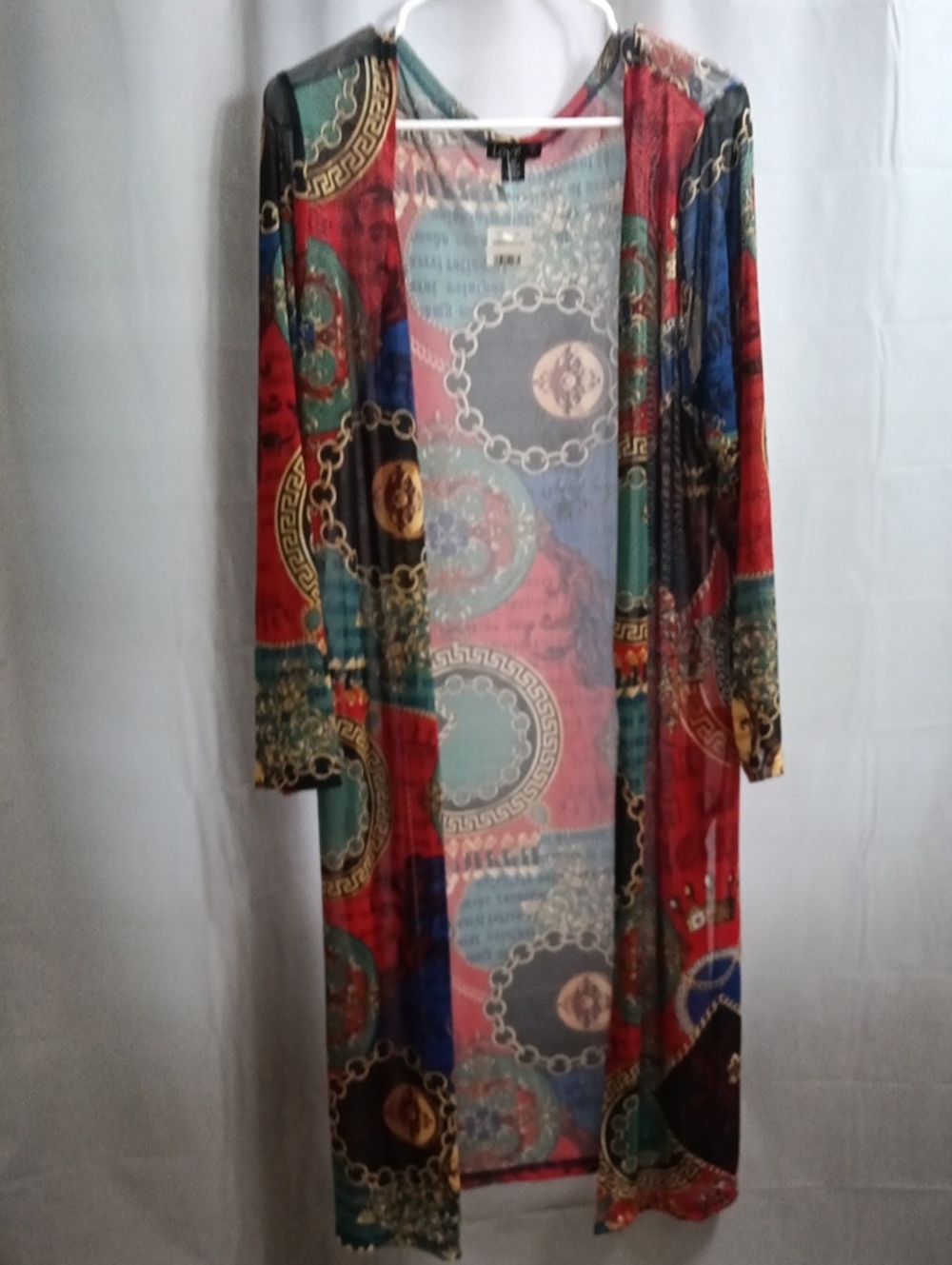 Love Long Sleeve Multi-Color Printed Maxi Dress